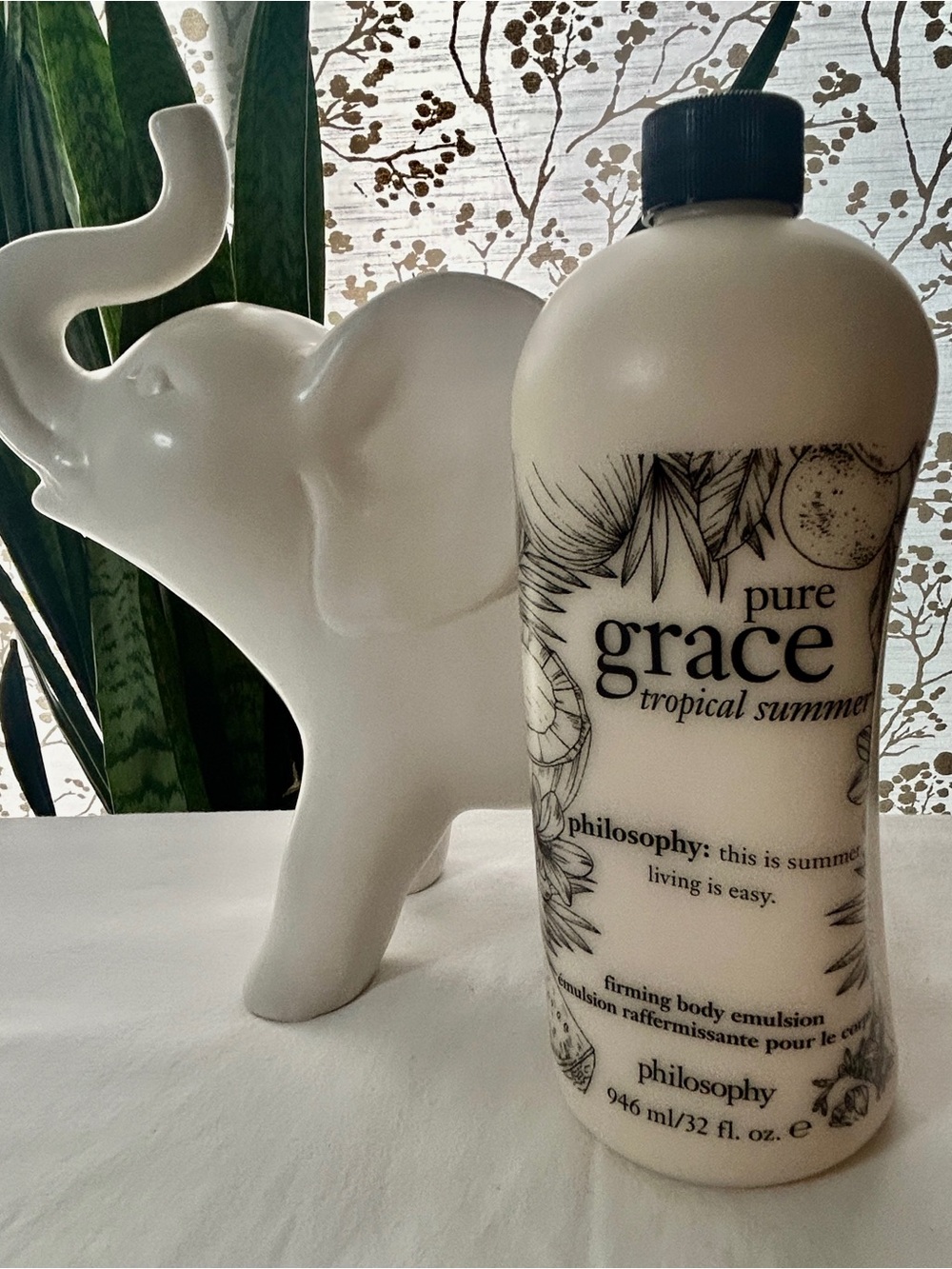 NIB Philosophy Pure Grace Tropical Summer Firming Body Emulsion 32 oz Jumbo